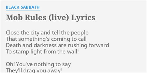 mafia rules|mob rules lyrics.